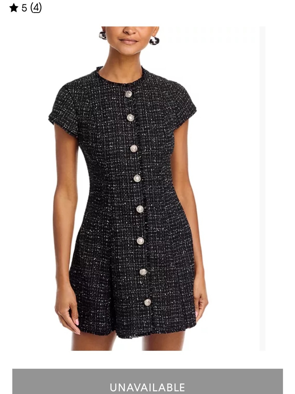 French Connection Speckled Tweed Pleated Mini Dress